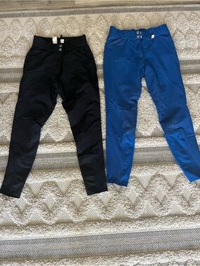 Romfh Black and Blue Full Seat Breeches 26r
